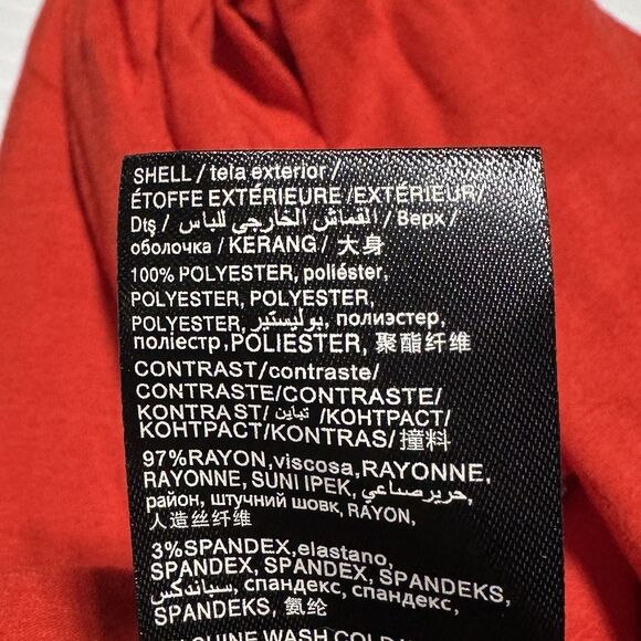 Bebe Plunge Front Red Long Sleeve Bodysuit Faux Wrap Deep V Women’s XS NWT - Picture 7 of 7